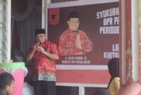 acara syukuran atas pelantikan Haji Saleh Siknun sebagai anggota Dewan Perwakilan Rakyat (DPR) Papua Barat untuk periode 2024-2029. Acara ini berlangsung pada hari Sabtu, 5 Oktober 2024, di Posko Tikar Rasa, Jalan Warahmade, Kelurahan Danaweria. (Dok. jatim.tagarutama.com)