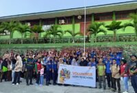 Foto. Kolaborasi Kegiatan Volunteer Goes To School Relawan Rumah Zakat Fakfak bersama Pemadam Kebakaran Fakfak, Osim MTs Negeri Fakfak, Ekstrakurikuler Pramuka MTs Negeri Fakfak, Ekstrakurikuler Pramuka SMP Negeri 6 PGRI Fakfak, dan PMR MTs Negeri Fakfak.