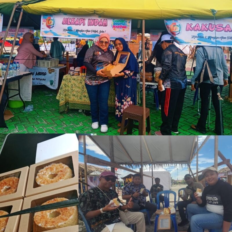 Foto. Kue Sifon Pala tampil sebagai salah satu inovasi kuliner khas daerah saat Festival Pesona Kota Pala Fakfak tahun 2025. Turut di Nikmati oleh Ketua PKK Kabupaten Fakfak Nurwidayati Samaun Dahlan.