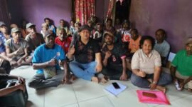 Kepala Dinas Perkebunan Fakfak Widhi Asmoro Jati, ST., MT melakukan sosialisasi program Peminatan Perluasan Lahan Pala Unggul 1.000 hektare.