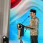 Menko Pemberdayaan Masyarakat Muhaimin Iskandar dalam acara Paritrana Jaminan Sosial Ketenagakerjaan Award 2025 di Plaza BP Jamsostek.